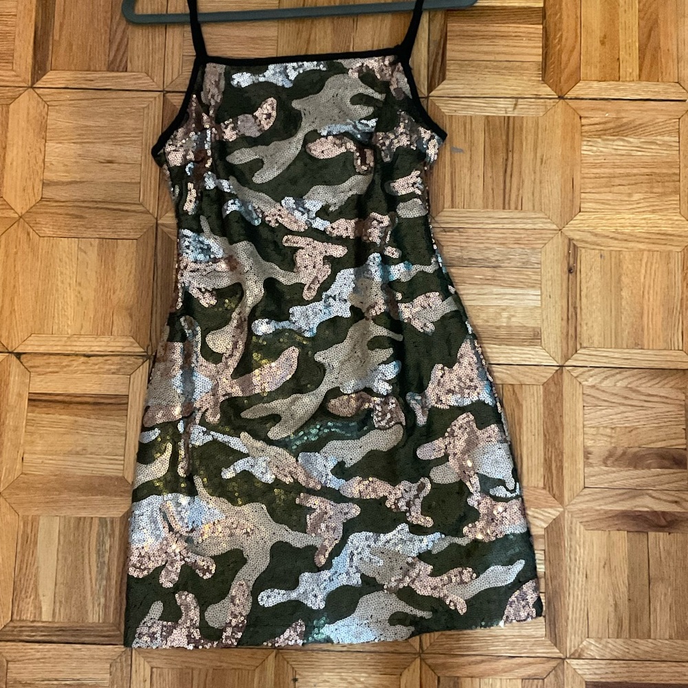 Glitter camo mini dress